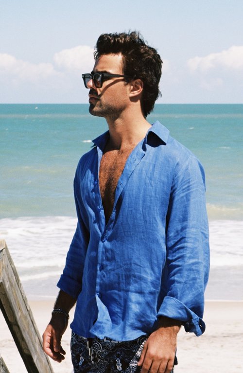 Mustique Linen Shirt - Lapis | Stylish Comfort for Summer | Senja