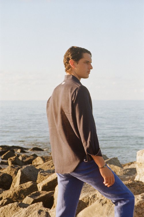 Mustique Linen Shirt - Midnight | Style & Comfort | Senja