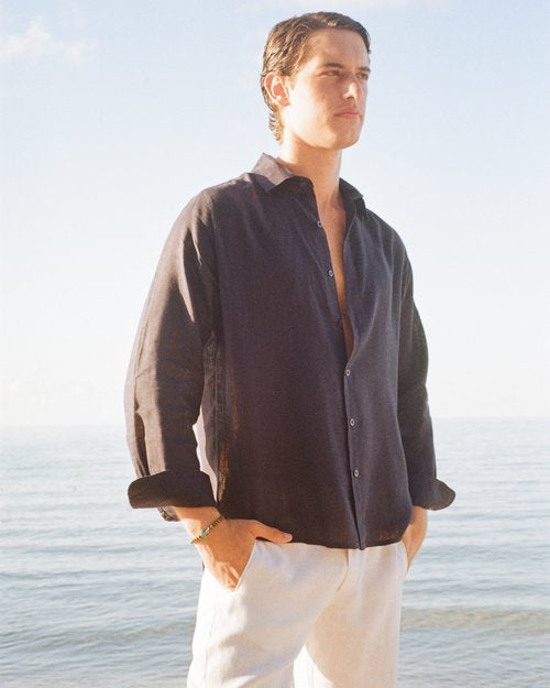 Mustique Linen Shirt - Midnight | Style & Comfort | Senja