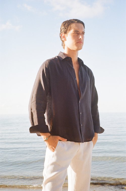 Mustique Linen Shirt - Midnight | Style & Comfort | Senja