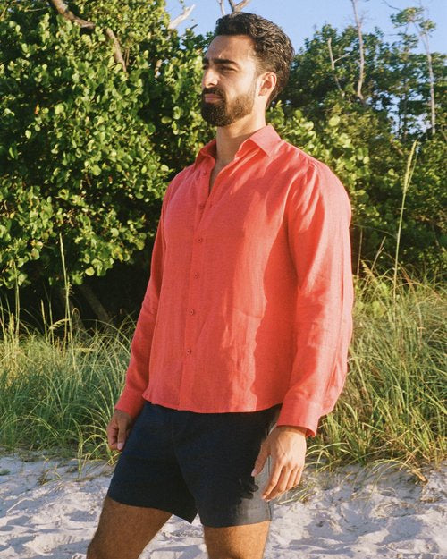 Mustique Linen Shirt - Rouge | Effortless Elegance | Senja
